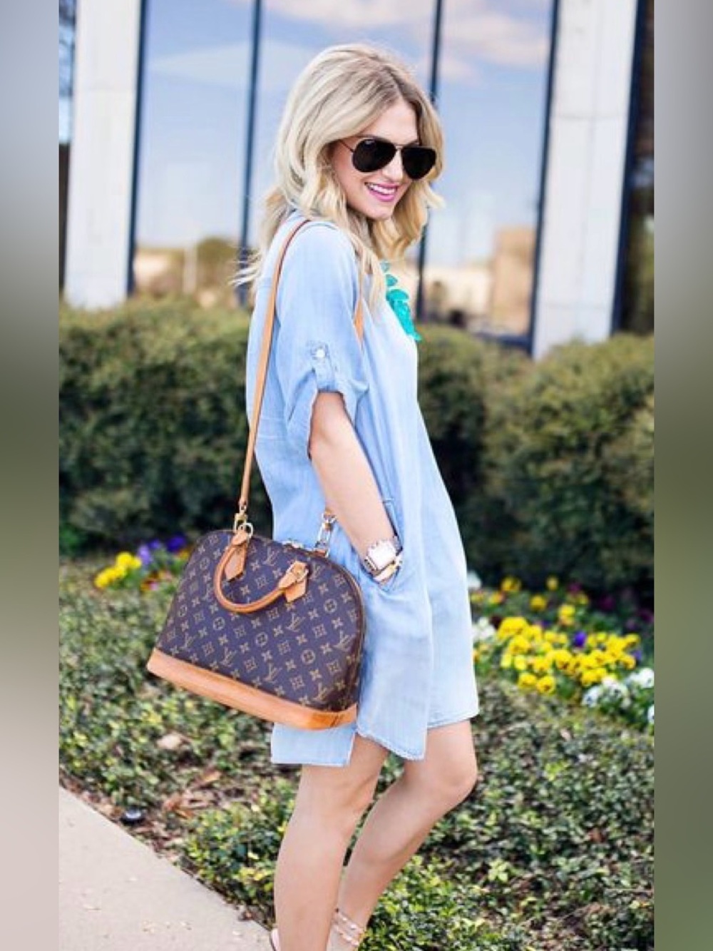 Auth💞 LOUIS VUITTON Monogram MM Alma Bag